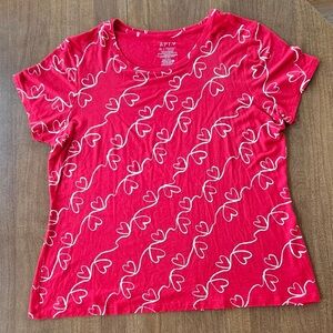 Apt. 9 Red Heart Vine T-Shirt